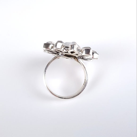 925 Sterling Silver Flower Starburst Rainbow Moonstone Ring New Size 7.75 - Picture 14 of 16